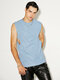 Mens Side Cutout Gym Muscle Tank Top - Blue