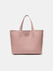 Women 2 PCS 15.6 Inch Laptop Large Capacity Multi-pocket Removable Key Multifunctional Shoulder Bag Handbag Tote - Pink