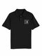 Chemises de golf décontractées à manches courtes pour hommes avec lettres imprimées sur la poitrine - Noir