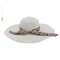 Women Foldable Ribbon Sunscreen Bucket Straw Hat Outdoor Casual Travel Beach Sea Hat - White