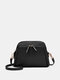 Women Faux Leather Multifunction Large Capacity Crossbody Bag Fashion Casual Multi-Pocket Shoulder Bag - Black