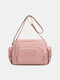 Women Waterproof Multi-pocket Crossbody Bag Shoulder Bag - Pink