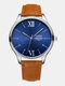 18 Colors Faux Leather Men Business Casual Normal Quartz Watches - #05