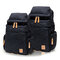 Men Canvas Casual Shoulder Bag Outdoor Travel Sports Backpack - Black