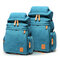 Men Canvas Casual Shoulder Bag Outdoor Travel Sports Backpack - Blue