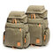 Men Canvas Casual Shoulder Bag Outdoor Travel Sports Backpack - Army Green