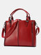 Women PU Leather Anti-theft Crossbody Bag Handbag Shoulder Bag - Wine Red