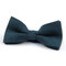 Men Casual Color Double Layer Bowknot Formal Suit Corduroy Bow Tie - Navy