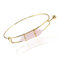 Trendy Natural Stone Geometric Shape Bracelet Metal Turquoise Wrap Bracelet Chic Jewelry - Pink