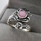 Vintage Rose Crystal Gemstone Ring 925 Silver Plated Turquoise Couple Ring - Pink