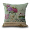 Flowers Plants Printed Decoration Cushion Cover Square Cotton Linen Pillowcase - #2
