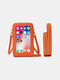 Women Multifunctional Touch Screen 6.5 Phone Bag Crossbody Bag - Orange