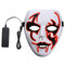Halloween Mask LED Luminous Flashing Face Mask Party Masks Light Up Dance Halloween Cosplay - Red