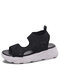 Women Brief Slip-on Casual Breathable Knitted Sports Sandals - Black