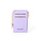 Women PU Leather Card Holder Small Coin Bag Purse Key Chain - Purple