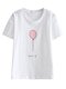 Women's T Shirt Cute Cartoon Balloon Pattern Short Sleeve Top - White