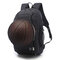 Outdoor Travel Canvas Backpack 17'' Laptop Bag Basketball Bag With USB Socket - Black