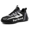 Men Stylish Splicing Non Slip Breathable Running Sport Shoes - Black
