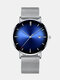 Alloy Business Gradient Color Multi-function Mesh Strap Watch - Sliver+Blue