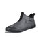 Men Casual Hook Loop Microfiber Leather High Top Sneakers - Gray