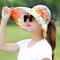 Woman Printed Empty Top Hat Visor Breathable - Orange