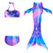 3Pcs Girls Mermaid Swimsuit Bikini Set For 4Y-13Y - 4