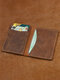 Vintage 4 Inch Genuine Leather EDC 4 cards Slots ID Card Driving License Multi-function Card Case - Yellow brown