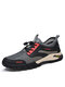 Men Mesh Splicing Outdoor Slip Resistant Soft Hiking Water Shoes - Gray