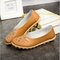 Big Size Soft Breathable Comfy Slip On Hollow Out Flat Shoes - Dark yellow