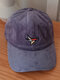 Unisex Corduroy Solid Color Colorful Cartoon Thousand Paper Cranes Embroidery Fashion Sunshade Baseball Cap - Purple