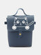 Women Cute Cat Pattern 6.5 Inch Phone Bag Crossbody Bag - Blue