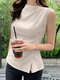 Solid Sleeveless Cowl Neck Tank Top For Women - Apricot
