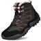 Men Outdoor Slip Resistant Warm Lining Lace Up Climbing Hiking Boots - Black1
