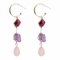 Bohemian Purple Stone Ohrringe Alloy Ear Drop Resin Long Style Ohrringe für Damen - Schwarz + weiß