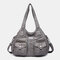 Women Waterproof Anti-theft Large Capacity Crossbody Bag Shoulder Bag Handbag Tote - Grey