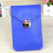 Women PU Leather Phone Bag Functional  Plait Mini Crossbody Bag  - Dark Blue