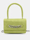 Women Vintage Faux Leather Alligator Chain Square Handbag Crossbody Bag - Green