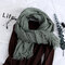 Women Woolen Blending Ethnic Style Scarf Shawl Casual Warm Breathable Sunscreen Scarf - Green