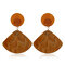 Trendy Exaggerated Acrylic Stud Earrings Geometric Triangle Pendant Earrings Vintage Jewelry - Brown