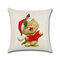 Christmas Decor Featival Cotton Linen Cushion Cover Cute Cat Dog Puppy Celebrate Pillowcase - #5