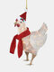 1 PC Acrylic Christmas Light-UP Scarf Chicken Decoration On Christmas Tree Hanging Ornament - #01