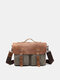 Menico Men's Canvas Business Casual Crossbody Bag Large Capacity Tote - Green