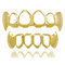 4 Colors Canine Denture Kit Hollow Metal Geometric Braces Grillz Teeth Jewelry - 01