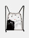Women Cute Cat Print Backpack Shopping Bag - #01