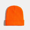 Unisex Solid Color Knitted Wool Hat Skull Cap Beanie Caps - Orange