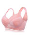 Plus Size Lace Embroidered Minimizer Full Coverage Comfort Bras - Pink