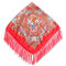 Cotton And Linen Printing Shawl Square Scarf Headscarf Tassel Scarf - WJ14 red
