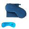 1Pcs Silk Sleep Eye Mask Shade Breathable Cold Pack Hot Pack Blindfolds Adjustable Sleep Eye Mask  - Dark Blue