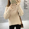 Half-neck Sweater Women's Head Loose Foreign Air Suit New Solid Color Bottoming Sweater - Light Brown