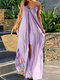 Irregular Straps Solid Color Plus Size Dress - Purple